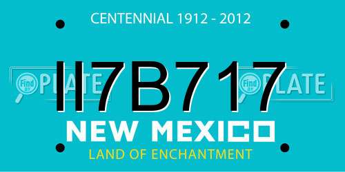 II7B717 New Mexico License Plate