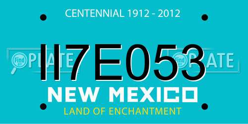 II7E053 New Mexico License Plate