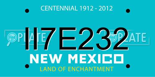 II7E232 New Mexico License Plate