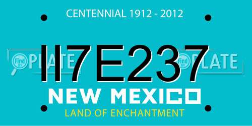 II7E237 New Mexico License Plate