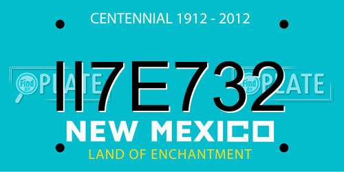 II7E732 New Mexico License Plate