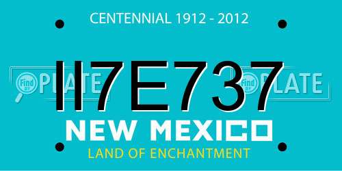 II7E737 New Mexico License Plate