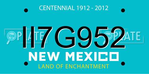 II7G952 New Mexico License Plate