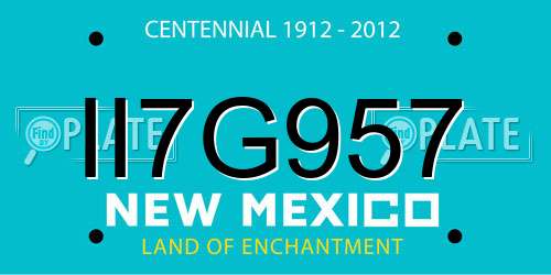 II7G957 New Mexico License Plate