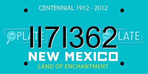 II7I362 New Mexico License Plate