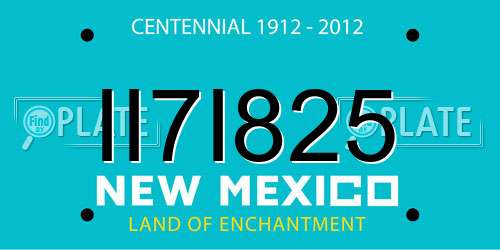 II7I825 New Mexico License Plate
