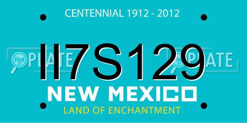 II7S129 New Mexico License Plate