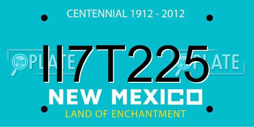 II7T225 New Mexico License Plate