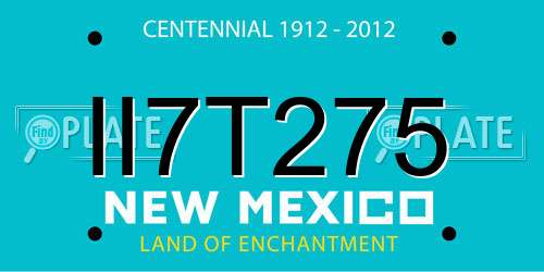 II7T275 New Mexico License Plate