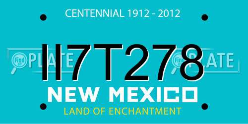 II7T278 New Mexico License Plate