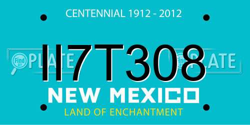 II7T308 New Mexico License Plate