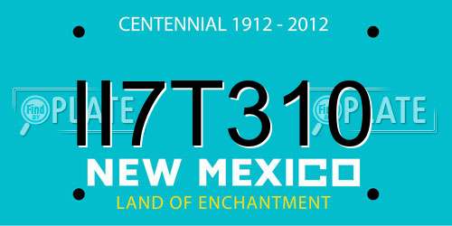 II7T310 New Mexico License Plate