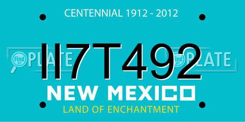 II7T492 New Mexico License Plate