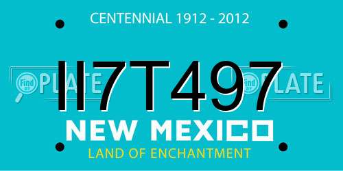 II7T497 New Mexico License Plate