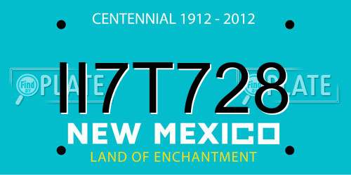 II7T728 New Mexico License Plate