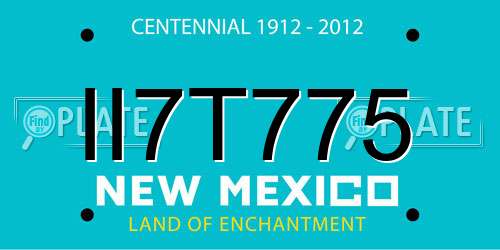 II7T775 New Mexico License Plate