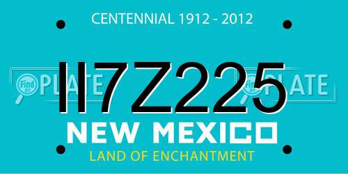 II7Z225 New Mexico License Plate