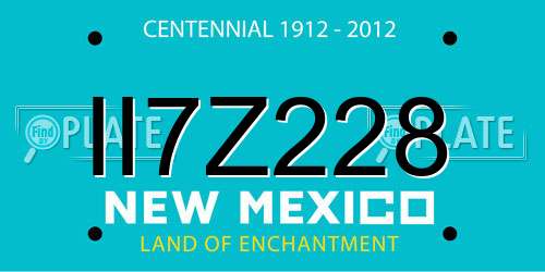 II7Z228 New Mexico License Plate