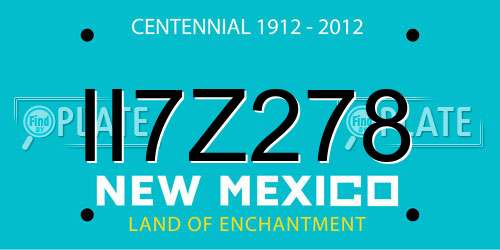 II7Z278 New Mexico License Plate