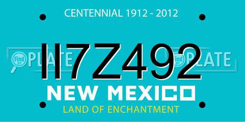 II7Z492 New Mexico License Plate