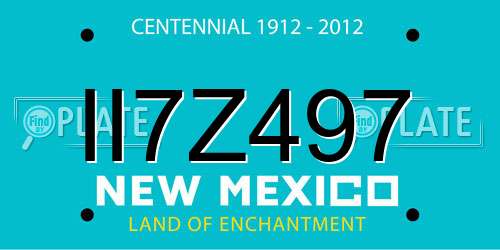 II7Z497 New Mexico License Plate