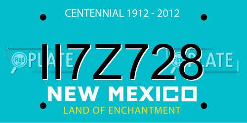 II7Z728 New Mexico License Plate