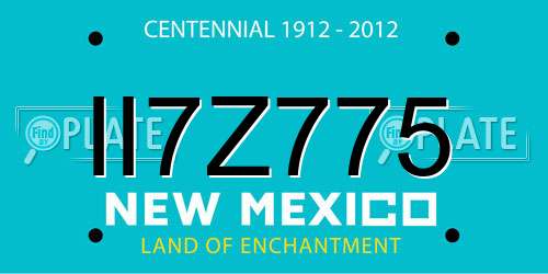 II7Z775 New Mexico License Plate