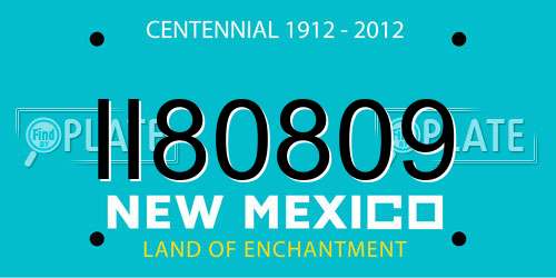 II80809 New Mexico License Plate