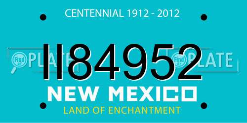 II84952 New Mexico License Plate