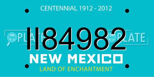 II84982 New Mexico License Plate