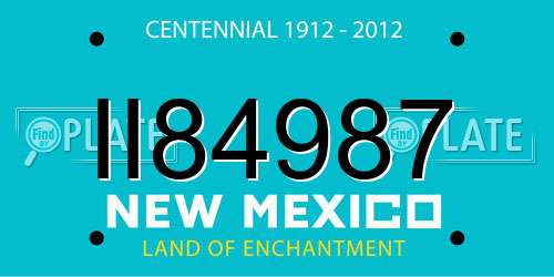 II84987 New Mexico License Plate