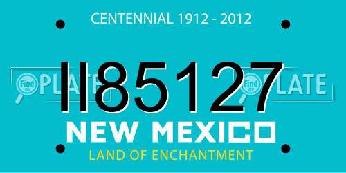 II85127 New Mexico License Plate