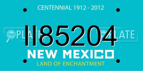 II85204 New Mexico License Plate