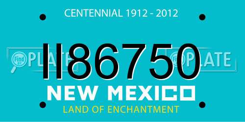 II86750 New Mexico License Plate