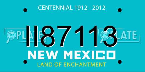 II87113 New Mexico License Plate