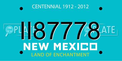 II87778 New Mexico License Plate