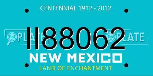 II88062 New Mexico License Plate