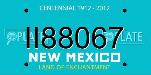 II88067 New Mexico License Plate