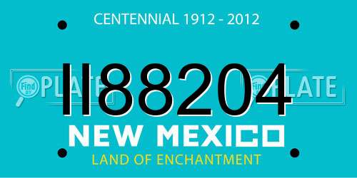 II88204 New Mexico License Plate
