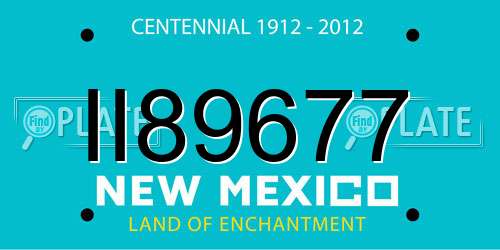 II89677 New Mexico License Plate