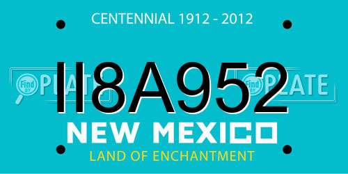 II8A952 New Mexico License Plate