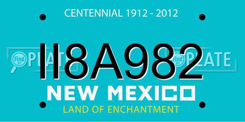 II8A982 New Mexico License Plate