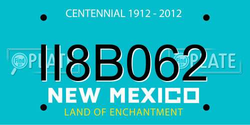 II8B062 New Mexico License Plate
