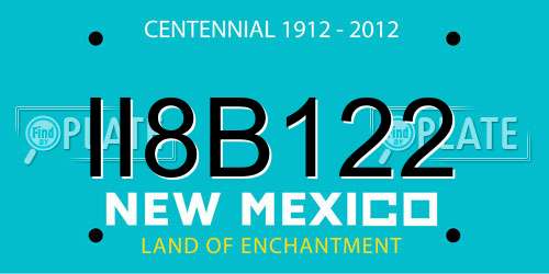 II8B122 New Mexico License Plate