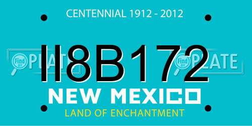 II8B172 New Mexico License Plate