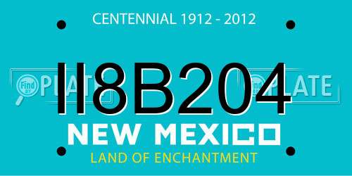 II8B204 New Mexico License Plate