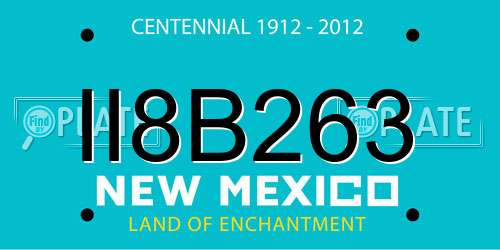 II8B263 New Mexico License Plate