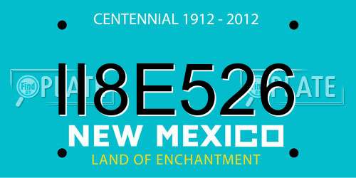 II8E526 New Mexico License Plate