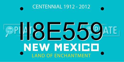 II8E559 New Mexico License Plate