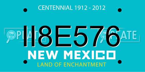II8E576 New Mexico License Plate